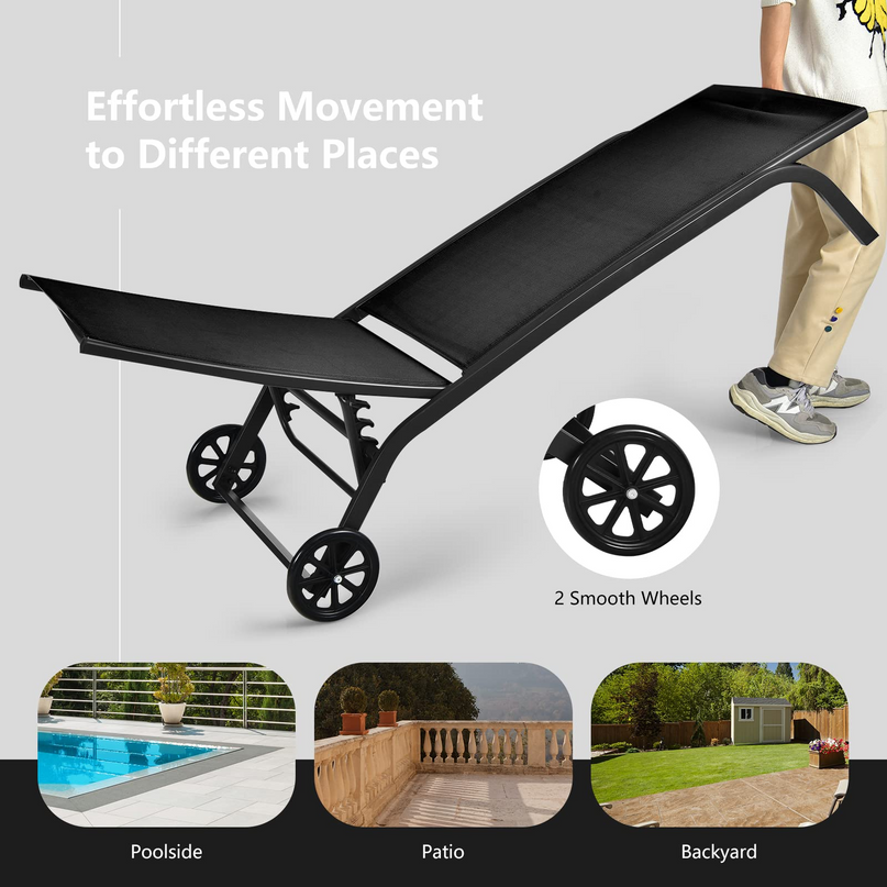 Giantex Patio Lounge Chairs for Pool Area