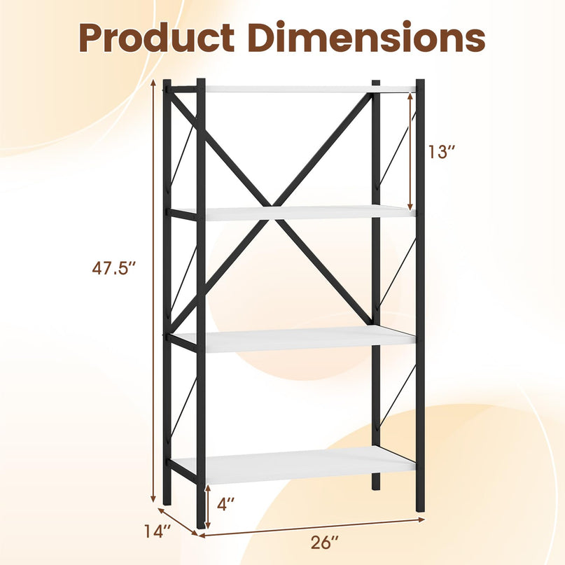 Giantex 3/4 Tier Bookshelf with Heavy-Duty Metal Frame