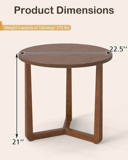 Table d'appoint de canapé Giantex 22,5 po avec pieds en bois pour salon et chambre à coucher