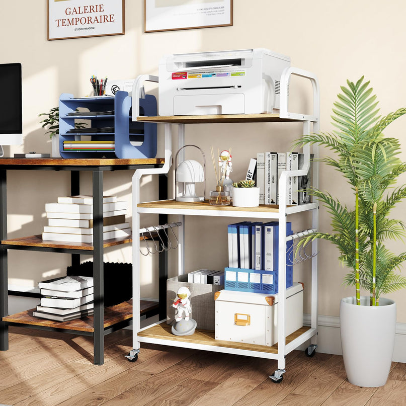Giantex 3 Tier Rolling Printer Stand with Storage Shelves