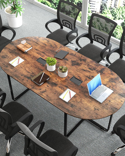 Giantex 95" Conference Table Large Oval Meeting Table for 10-12 People