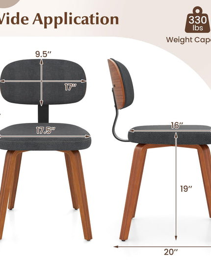 Giantex Chaises de cuisine en bois rembourrées en tissu chenille, lot de 2/4