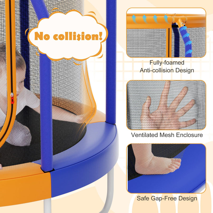 Giantex 48" Trampoline for Kids, Toddler Trampoline with Safety Enclosure Net, Max Load 265 Lbs