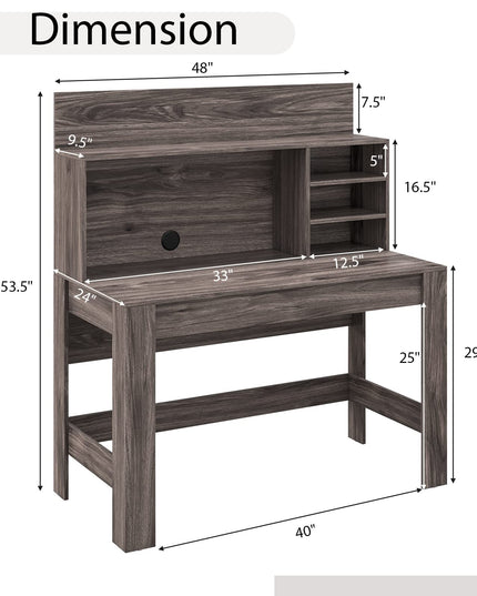 Giantex Computer Desk with Bookshelf