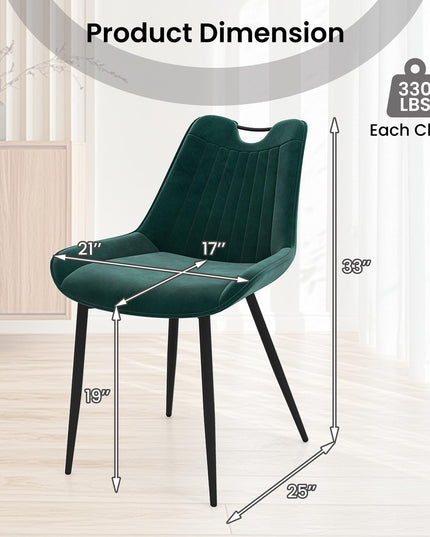 Giantex Dining Chair Set of 4 with Metal Legs for Living Room