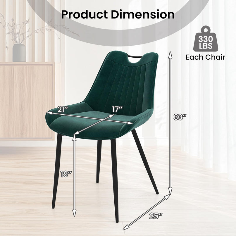 Giantex Dining Chair Set of 4 with Metal Legs for Living Room