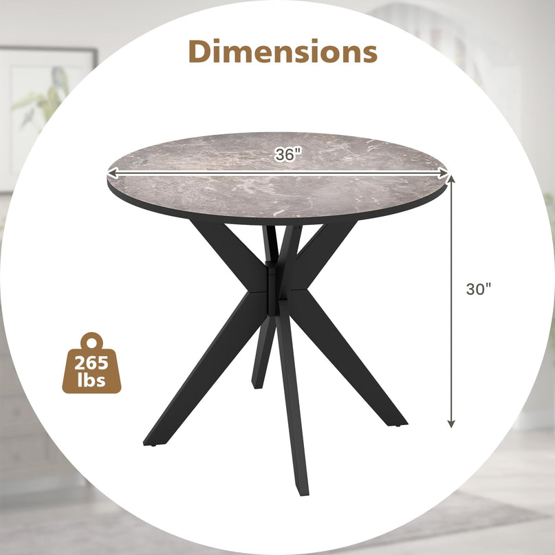 Giantex 36" Round Wood Dining Table