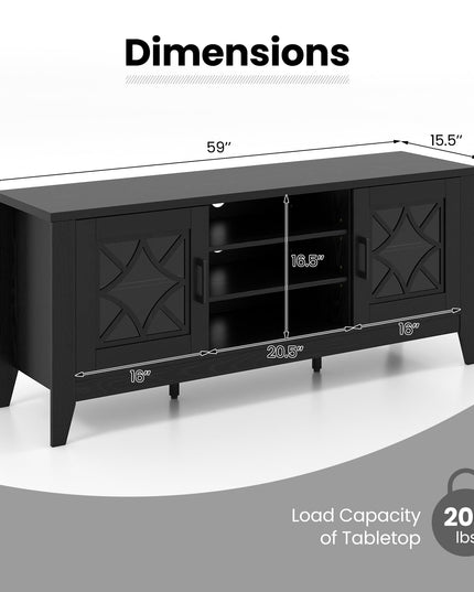 Giantex TV Stand for TVs up to 65”, Entertainment Center with 3-Position Adjustable Shelves