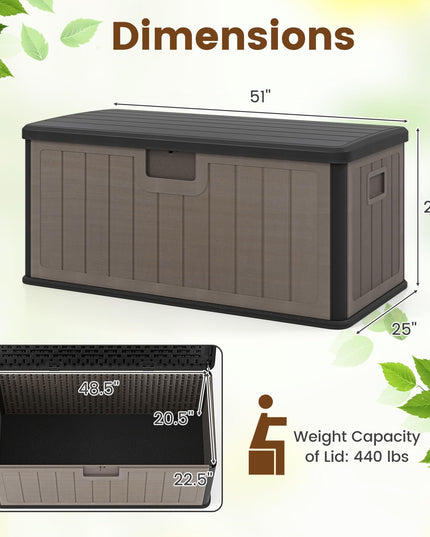 Giantex 100 Gallon Deck Box with Lockable Lid for Patio Furniture Cushions