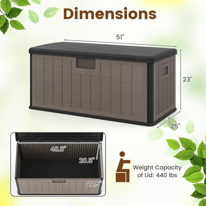 Giantex 100 Gallon Deck Box with Lockable Lid for Patio Furniture Cushions