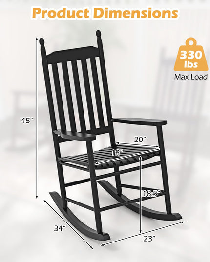 Giantex Outdoor Rocking Chair Set, All Weather Patio Rocker w/Solid Rocking Base & High-Back