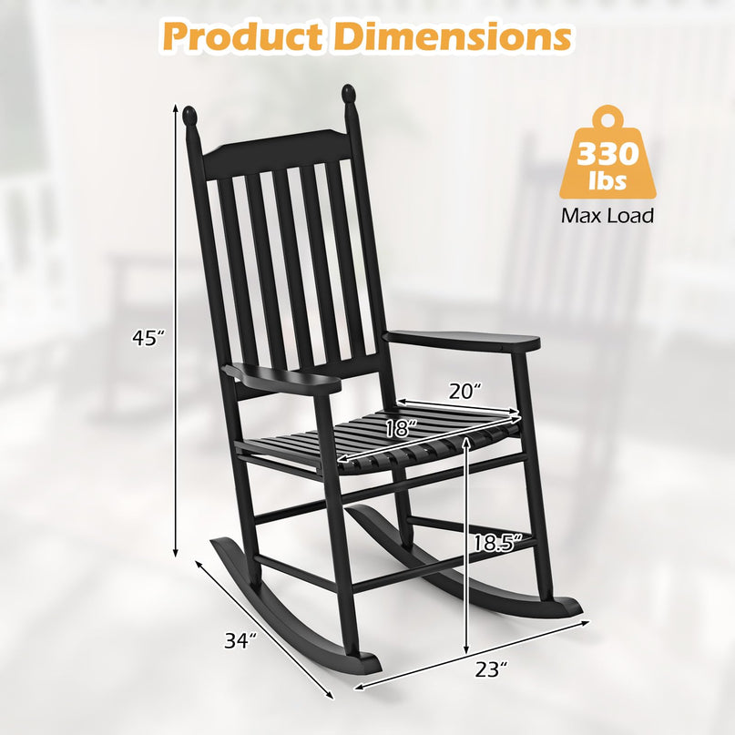 Giantex Outdoor Rocking Chair Set, All Weather Patio Rocker w/Solid Rocking Base & High-Back