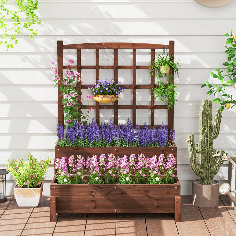 Giantex Raised Garden Bed with Legs and Trellis