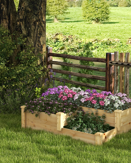Giantex Raised Garden Bed, Wood Planter Box for Vegetables Flowers Fruit Herb, Easy Assembly (42.5" Lx34.5 Wx14.5 H)