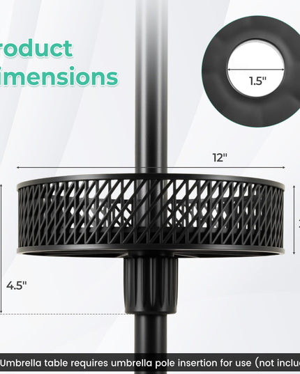 Giantex Portable Outdoor Side Table with Umbrella Hole