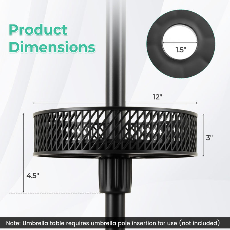 Giantex Portable Outdoor Side Table with Umbrella Hole