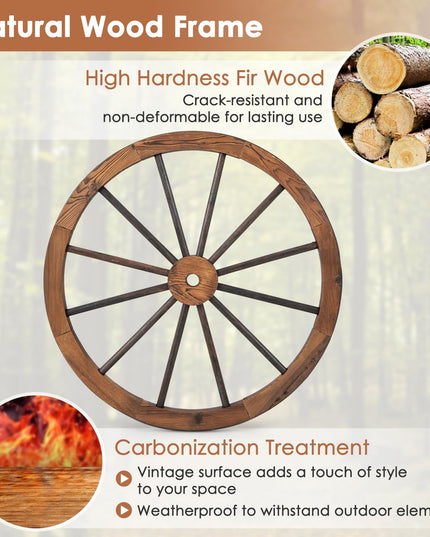 Giantex 30-Inch Wagon Wheels 4 Pieces, Decorative Wooden Wheels