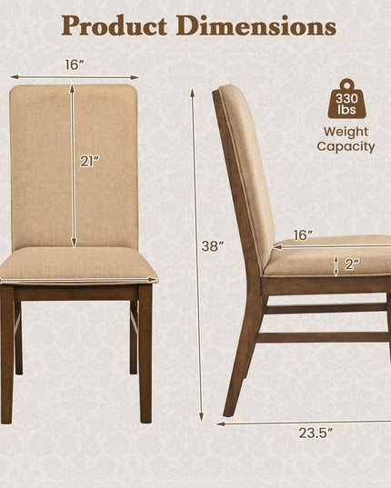 Giantex Upholstered Dining Chairs Set of 2/4 for Dining Room and Restaurant