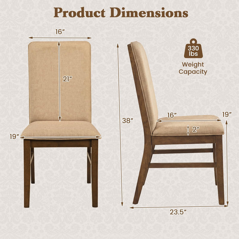 Giantex Upholstered Dining Chairs Set of 2/4 for Dining Room and Restaurant