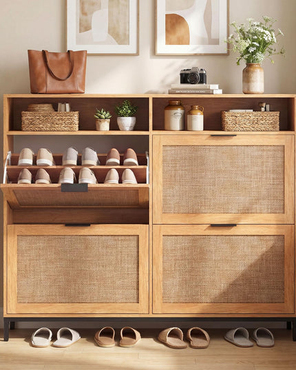 Giantex Large Shoe Storage Cabinet w/ 4 Flip Drawers for Hallway