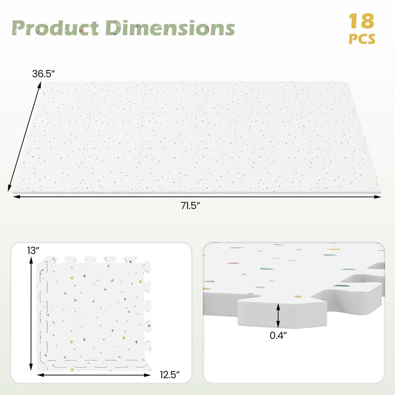 Giantex 0.4" Thick Non-Slip Interlocking EVA Foam Floor Tiles with Borders