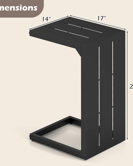 Giantex C-Shaped End Table with Adjustable Foot Pads