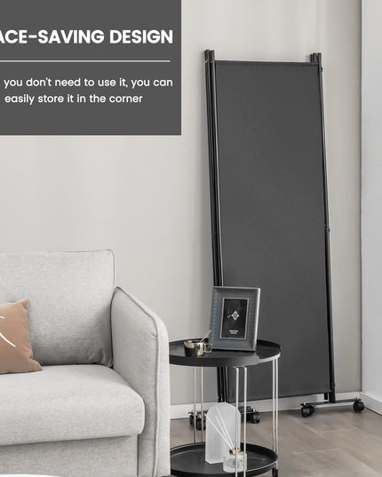 Giantex 4 Panel Room Divider, Folding Privacy Screen with Lockable Wheels, Rolling Partition Room Dividers