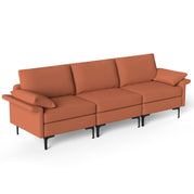 Orange / 3 Seat Sofa Couch