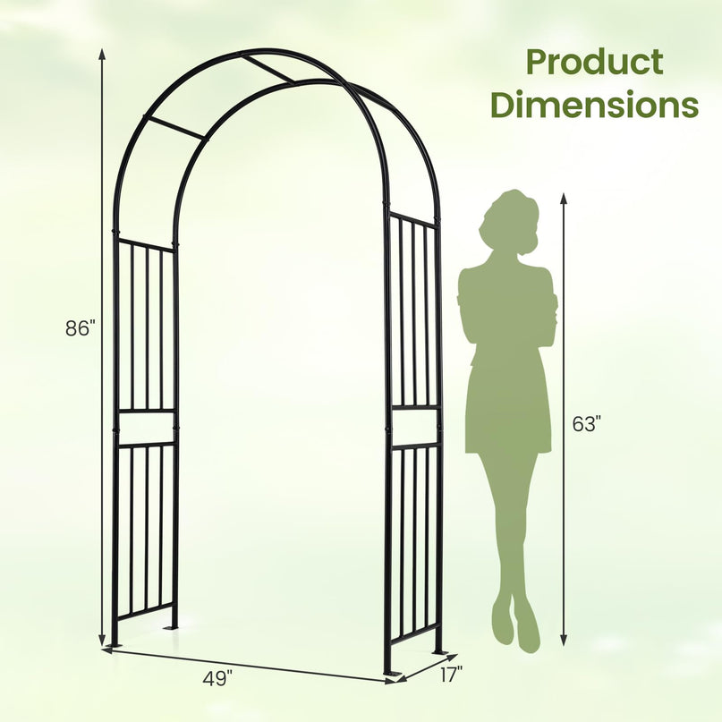 Giantex 86'' Garden Arch Outdoor Metal Arbor Trellis