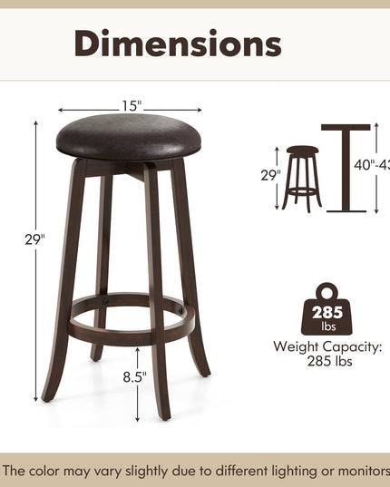 Giantex Bar Stools Set， 29"/ 24"  Bar Height Bar Stools w/ 360° Swivel Round Seat & Footrest