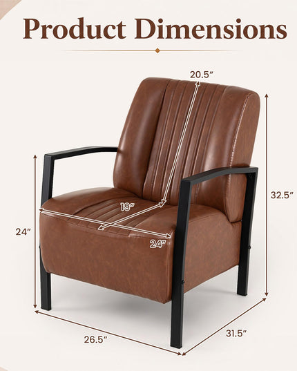 Giantex Modern Accent Chair with Metal Frame for Living Room