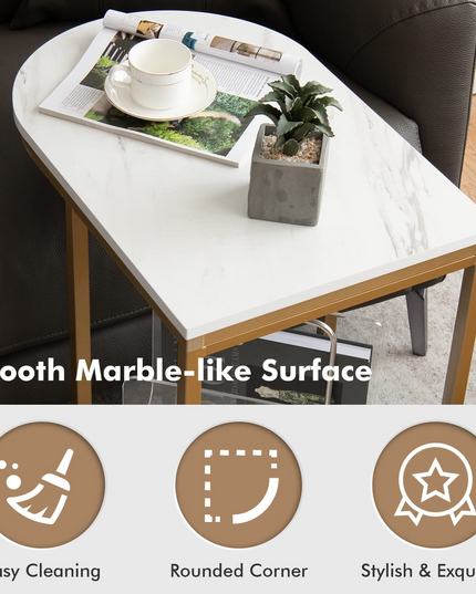 Giantex Side Table, 2-Tier C-Shaped End Table
