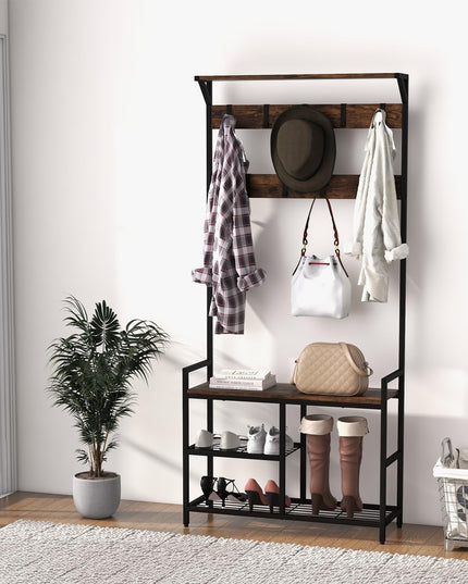 Giantex 3-in-1 Coat Rack, 71" Hall Tree with Shoe Bench