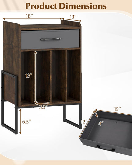 Meuble Tourne-disque Giantex avec tiroir et support de disques vinyles