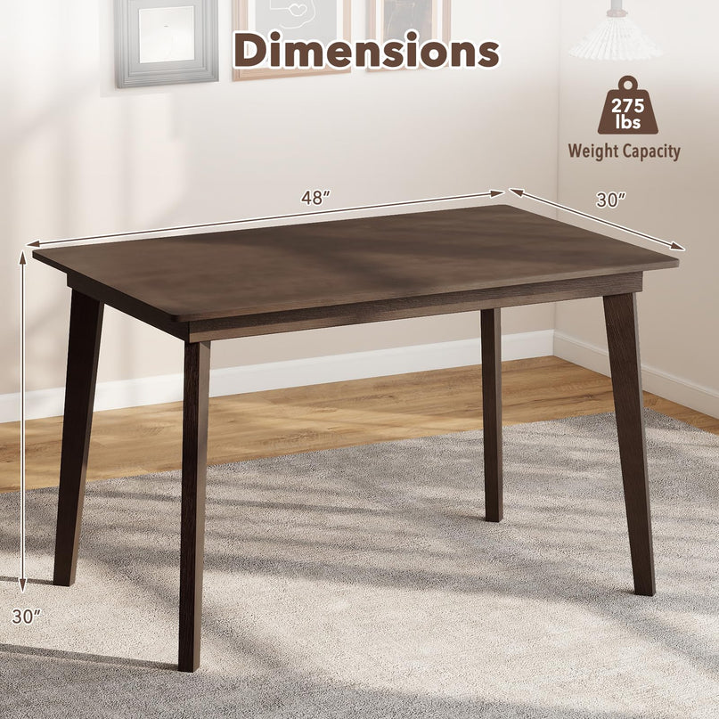 Giantex Table de Salle à Manger 48 Pouces pour 4 Personnes Table de Cuisine Rectangulaire en Bois