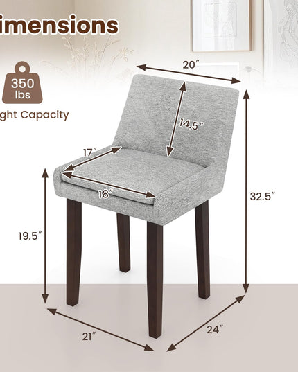 Giantex Linen Upholstered Accent Chairs w/Mid Back & Cushioned Seat