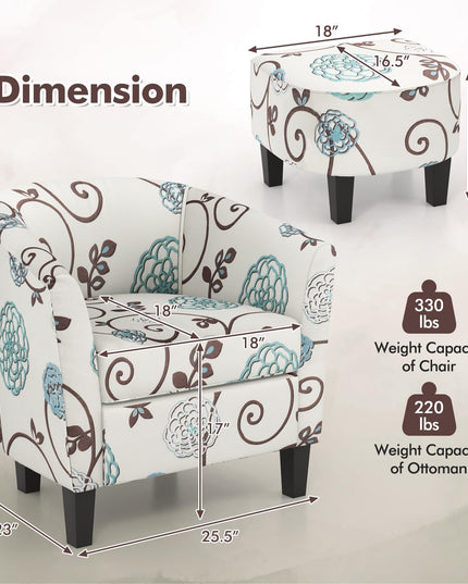 Giantex Small Accent Chair with Ottoman Set