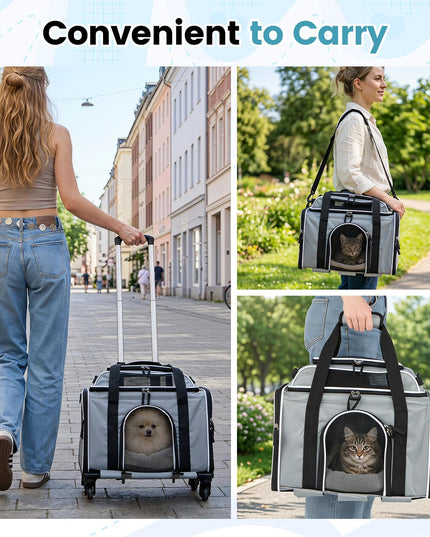 Giantex Top-Expandable Pet Carrier with Wheels for Small Cat & Dog