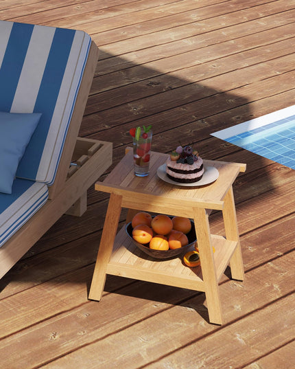 Giantex Teak Shower Bench with Shelf