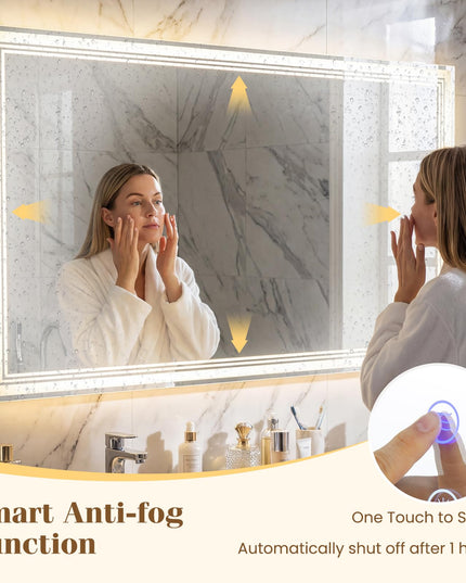 Miroir de courtoisie Giantex avec éclairage avant et arrière