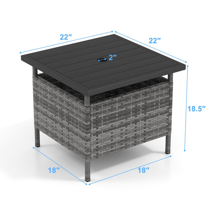 Giantex Outdoor Side Table with 2" Umbrella Hole