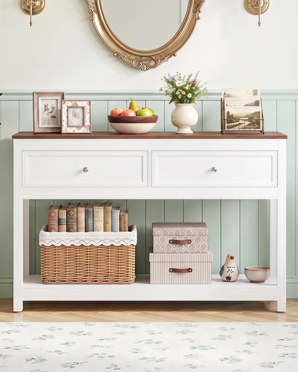 Giantex Farmhouse Console Table with 2 Drawers for Living Room