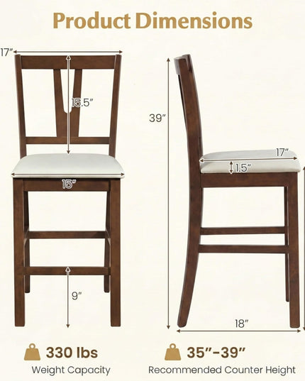 GIANTEX 24" Counter Height Mid-Century Bar Stools Set of 2/4