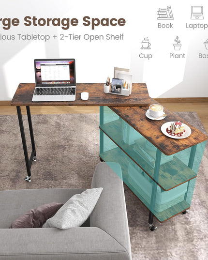 Giantex 360° Free Rotating Sofa Side Table