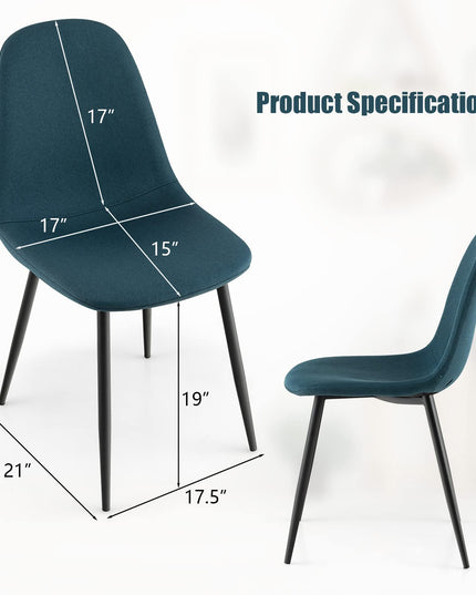 Giantex Modern Dining Chairs Set of 2 or 4 - Classic Comfy Upholstered 17” High Backrest Linen Dining Room Chairs