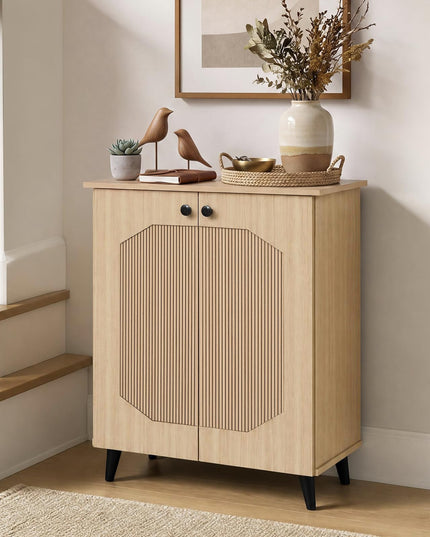 GIANTEX Geometric Shoe Cabinet with 2 Doors
