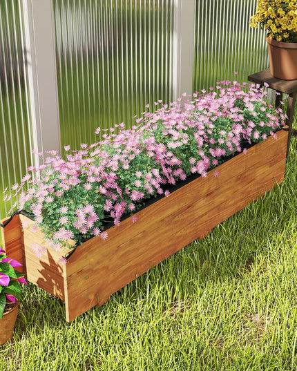 Giantex Wood Raised Garden BedRectangular Planter Box w/Drainage Hole