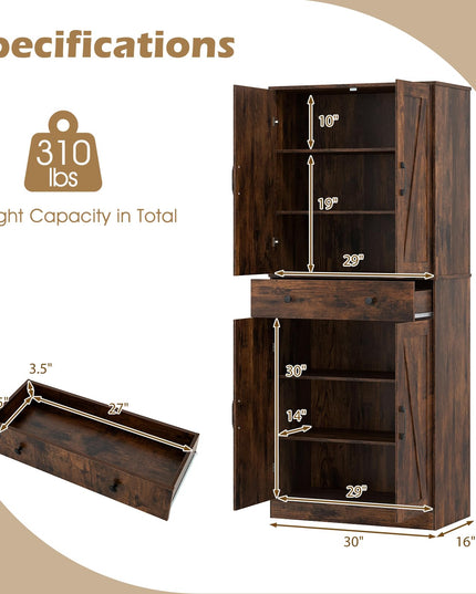 Giantex 72" Tall Kitchen Pantry Cabinet for Living Room