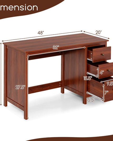 Giantex Computer Desk with 3 Storage Drawers