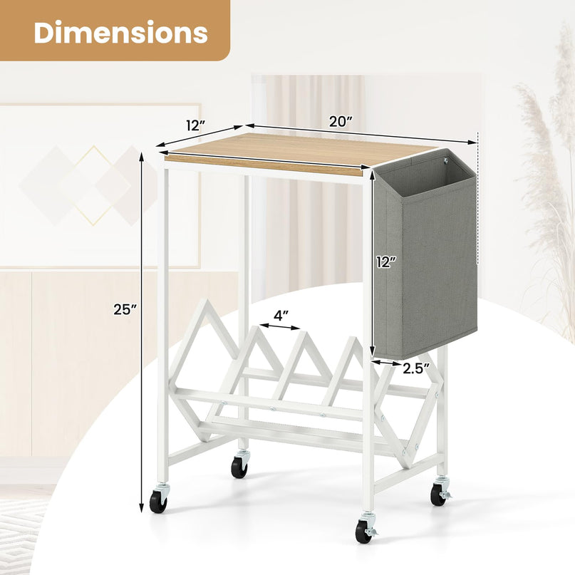 Giantex Rolling 2 Tier Turntable Stand with Storage Shelf Up to 130 Albums